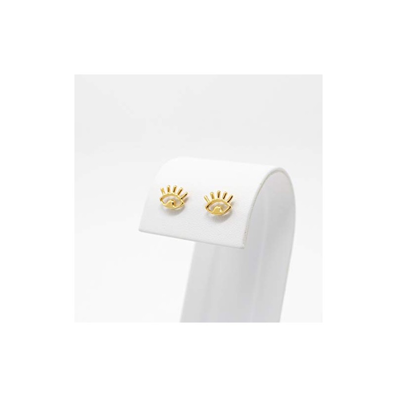 Aretes de Ojos Ojitos en Chapa de Oro de 22K