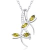 JIYVY32 Dragonfly Necklaces for Women White Gold Plated Peridot August