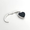 Wrapables Heart Shaped Purse Hook Hanger with Rhinestones, Black