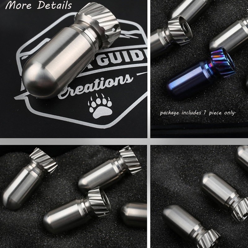Titanium Small Pill Organizer Keychain Waterproof Pill Container Case Portable