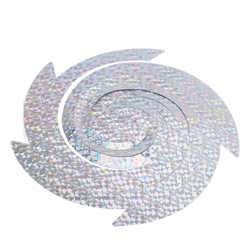 6PCS Bird Repellent Reflector Silver Spiral Bird Repellent Sheet Scare