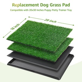 LOOBANI Dog Grass Pee Pads, Artificial Dog Grass Pads for Potty Tray, Fake Grass for Dogs to Pee On, Outdoor Indoor Pee Grass for Dog Potty (18*28 inch)