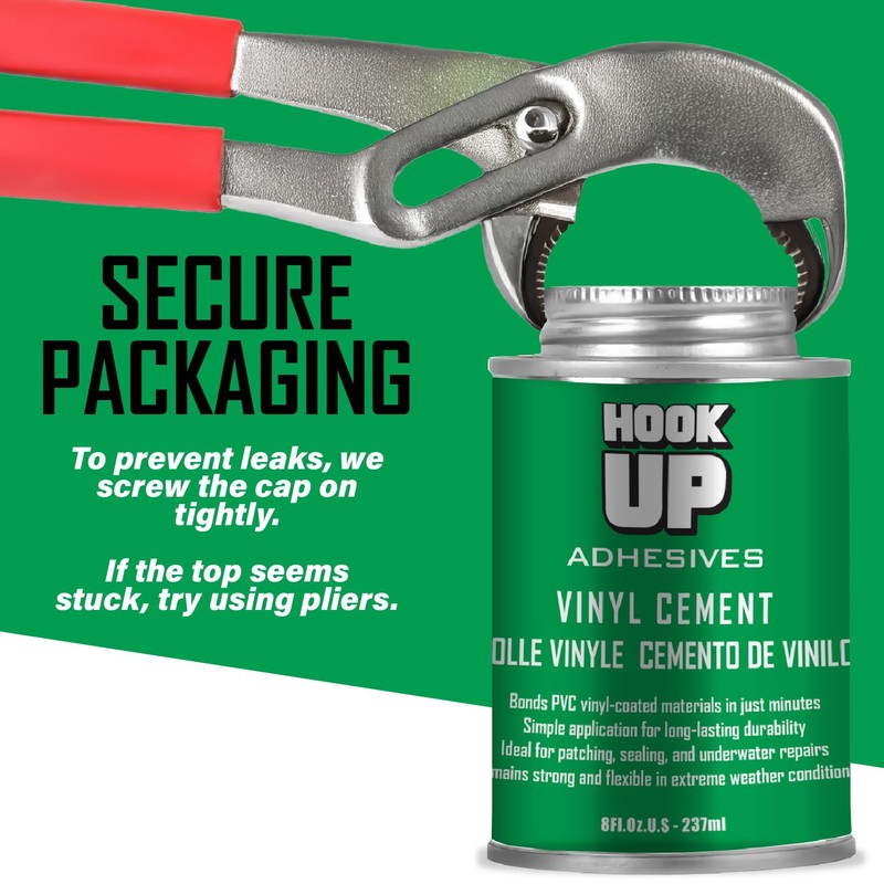 HOOK UP, 2 Packs Premium Waterproof Vinyl Cement Glue for