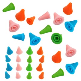 30 pcs Needle Tip Stoppers Cap Holder, Colorful Knitting Needles Point Protectors, Knitting Needles Point Protectors, Knitting Needle Ends Caps，2 Sizes for DIY Art Sewing Supplies(Random Color)