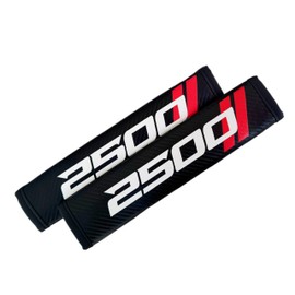 LeRoc Seat Belt Strap Cover Pad, Compatible with Dodge Ram 1500 2500 3500 Decoration, Interior Car Accessories, Carbon Fiber Leather, Shoulder Neck Cushion Protector, 2 PCS, Black and Red, (2500)