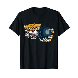 Wildcat Bobcat Lynx Bowling Ball Cartoon Character Men Women Girls Kids T-Shirt