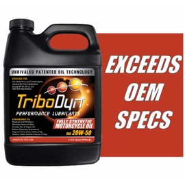 TriboDyn Full Synthetic SAE 20W50 Motorcycle Engine Oil (1 Quart, 20W-50)