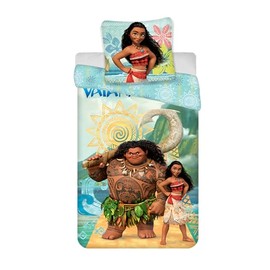 Vaiana 2 Duvet Cover 100% Cotton Reversible Duvet Cover 140 x 200 cm + Pillowcase 65 x 65 cm with Moana and Maui
