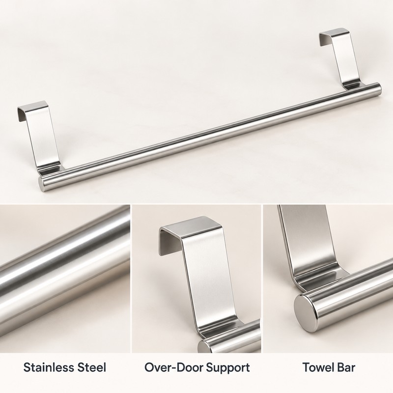 36cm Over Cabinet Door Towel Rack for Kitchen & Bathroom