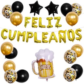 Feliz Cumpleaños Decorations Spanish Birthday Decoration Birthday Decorations Black And Gold Party Decorations Happy Birthday Supplies Happy Birthday Party Decoration Pack Feliz Cumpleaños Balloons