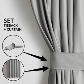AmeliaHome Curtain Velvet Look Pack of 1 Velvet blackout curtain, window decoration, decorative curtain.
