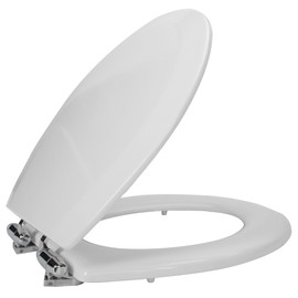 Design House 544296 Dalton Toilet Seat Round Soft Close Wooden Round Standard Toilet Seat for Bathroom, White