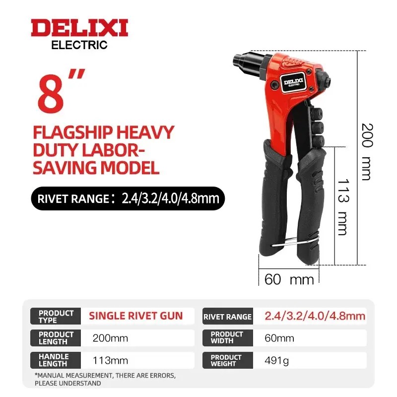 Manual Blind Rivet Gun for Metal Fastening – Labor-Saving Long-Handle