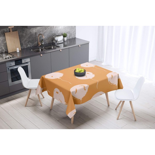 Le Jardin du Lin Kitchen Decoration Tablecloth, Orange, Not Straight