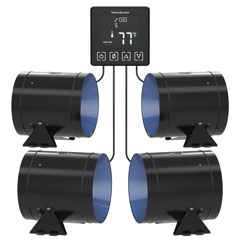 TerraBloom Programmable Thermostat Speed Controller with Temperature Probe for ECMF