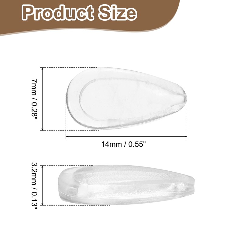 HARFINGTON 5 Pairs Eyeglass Nose Pads 3.2mm Thickness Silicone Adhesive