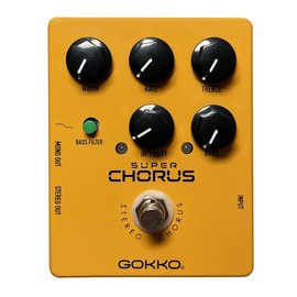 GOKKO Guitar Pedal Collection - Angels Chorus Mini Wah Portable Bluetooth Amp Fuzz Overdrive Distortion Delay Reverb Looper SonicFuel SonicBone Dripping Creepy Repeater Full Effects Adjustable Rate Depth Controls 9V DC Power LED Indicators:_Supper Chorus