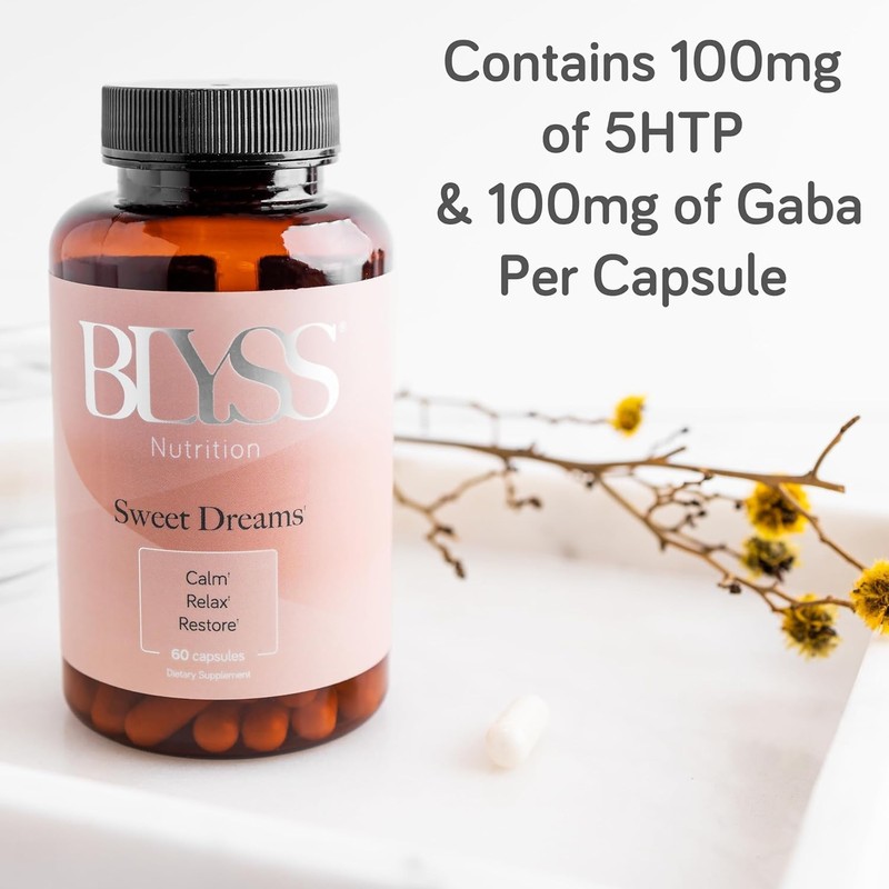 BLYSS Nutrition 5HTP Plus GABA Supplement - Supports Mood, Relaxation