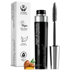 Poppy Austin Organic Mascara, Natural, Vegan, Paraben-Free, Cruelty-Free - Hypoallergenic Mascara Lengthening & Volumizing with Argan Oil - 0.31 Fl Oz (Black)