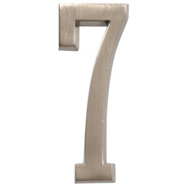 Distinctions by Hillman 843287 4-Inch Die Cast Self-Adhesive House Address Plaque, Brushed Nickel, Number 7