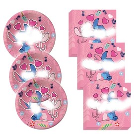 40Pcs Stitch Party Supplies include 20 plates, 20 napkins for the stitch birthday party decoration