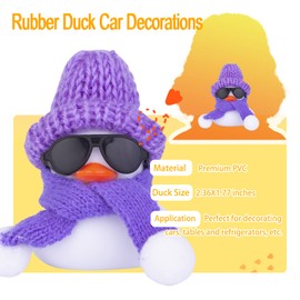 MuMyer Rubber Duck Car Ornaments 2Pack Duck Car Dashboard Decorations for Christmas Decor and Home Decorations with Mini Hat Necklace and Sunglasses
