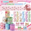 Suncalla 6 Roll 30 Yards Pastel Christmas Ribbon Wired 2.5