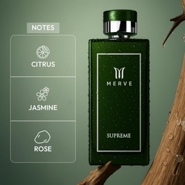 Merve Supreme Premium Long Lasting Fragrance Luxury Scent For Men | Aromatic, Amber, Musk | Perfumes For Men | 3.4 Ounces