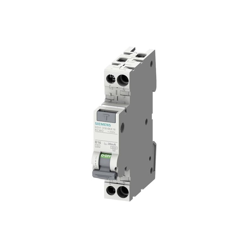 Siemens FI/LS Switch 1TE 1P+N 6kA Type F 30mA C16