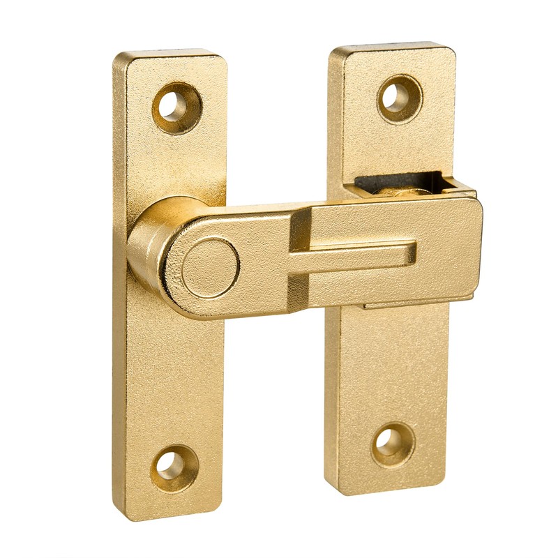 INIRET 180 Degree Flip Barn Door Lock, Gold Heavy Duty