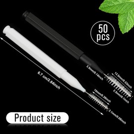 Patelai 50 Pieces Braces Brush for Cleaner Interdental Brush Toothpick Dental Tooth Flossing Head Oral Dental Hygiene Flosser Toothpick Cleaners Tooth Cleaning Tool (Black, White)
