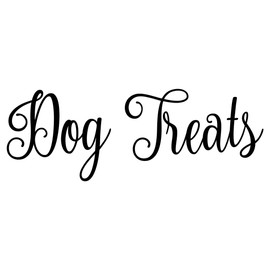 Dog Treats 7.25w x 2.5h Label | Kitchen Pantry Organization | Die Cut Vinyl Decal | Black Fancy Font (Sticker Only)