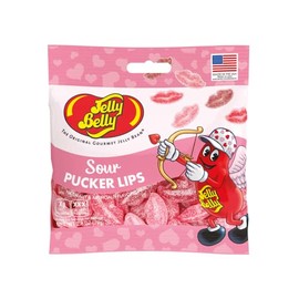 Jelly Belly Valentine Sour Pucker Lips 2.8 oz Grab & Go® Bags, 12 Count Case