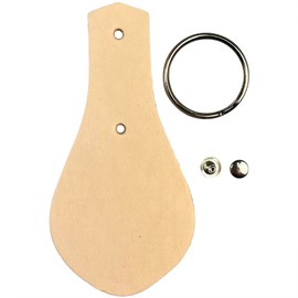 Key Fob Kit 10 Pack - Vegetable Tanned Vegtan Tooling Leather with Key Ring and Rivet