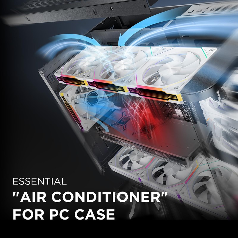 AsiaHorse AMICIPro 120mm ARGB PC Fans,Ultra-Quiet Operation <30dB, 1800 RPM