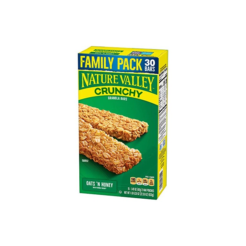 Nature Valley Granola Bars, Crunchy, Peanut Butter & Oats 'N