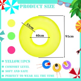 91cm Inflatable Pool Floats Rubber Ring for Kids,Adults,Yellow Swimming Ring Tube,Inflatable Pool Ring Swim Ring Floaties,Pool Inflatables for Adults Kids Swimming Pool Toys Summer Beach Water Party
