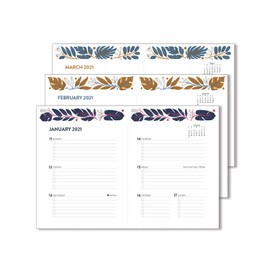 Folk Floral in Mint 2021 17-Month Monthly & Weekly Planner