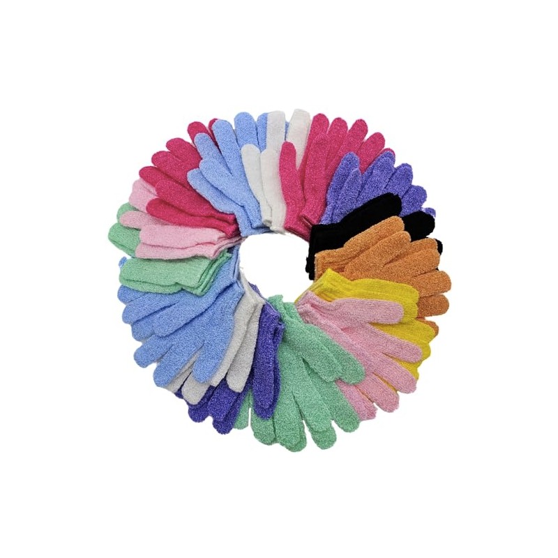 30 Pcs Exfoliating Shower Gloves, 15 Colours