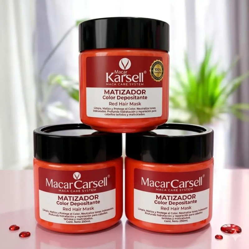 Mascarilla Matizadora Roja Maca Carsell 250ml