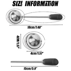 Wzenclave Long Handled Rotating Tea Ball Filter Stainless Steel Tea Brewer Reusable Loose Tea Brewer (1Pc Black)