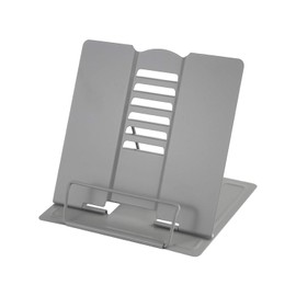 Blizzow Desk Book Stand Holders for Reading Hands Free, Durable Metal Adjustable Book Stand, Sturdy Lightweight Foldable Portable Bookstand -Cookbook, Recipe, Tablet, Music Book, Documents (Grey)