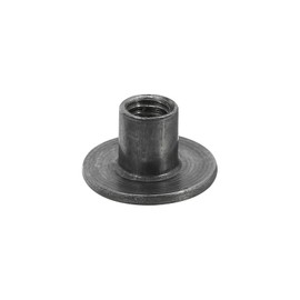 uxcell M5 T-Nuts, 12pcs Carbon Steel Tee Nut Round Base Weld Nuts 8mm Height Through Hole Flange Insert Female Thread Plate Nuts, Dark Gray