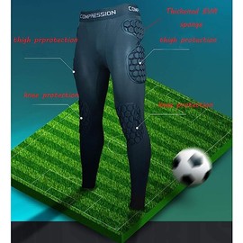 Jellybro Men's Padded Football Protective Gear Set Training Pants for Soccer Basketball Paintball Rib Protector