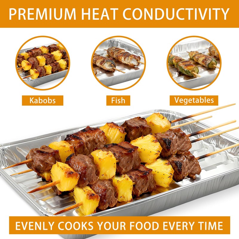 40 Packs Disposable Aluminum Foil Broiler Pan