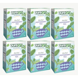 Puregro Peppermint Tea 40g [20 Tea Bag] | Pack of 6 | 100% Pure Natural | Mint Tea | CAFFEINE FREE.