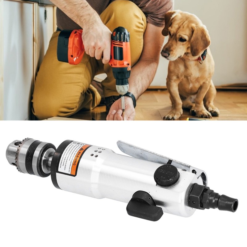 3/8in Chuck Pneumatic Drill StraightType Multifunctional RustProof Durable Industrial Air