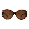 Polarized Chic Mod Womens Large Oval Designer Sunglasses Brown Tortoise