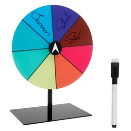 FwQoFvk 8 Inch Rotating Prize Wheel, 8 Slots Dry Erase Tabletop Roulette Spinner with Stand, Colorful Tabletop Roulette Wheel for Party Carnival Tradeshow 20cm