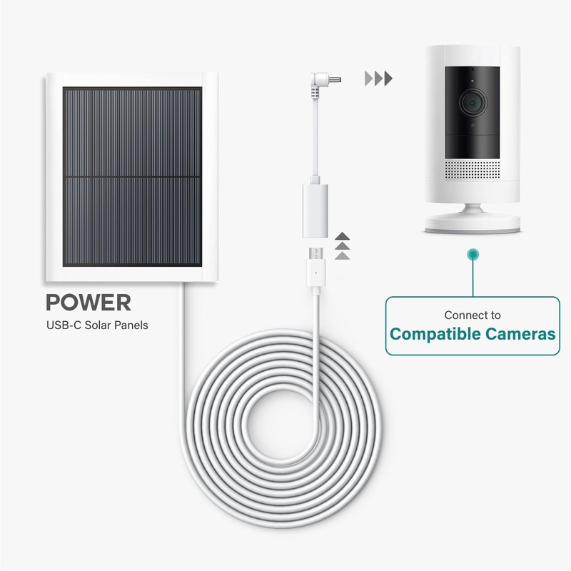 xsdtech Ring USB-C to Barrel Plug Adapter for USB-C Solar